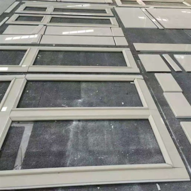 Beige marble window frame